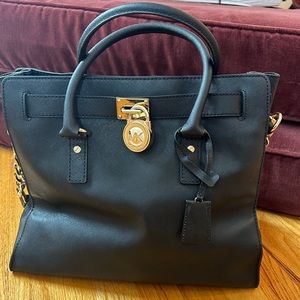 Michael Kors Hamilton Leather Satchel Bag large